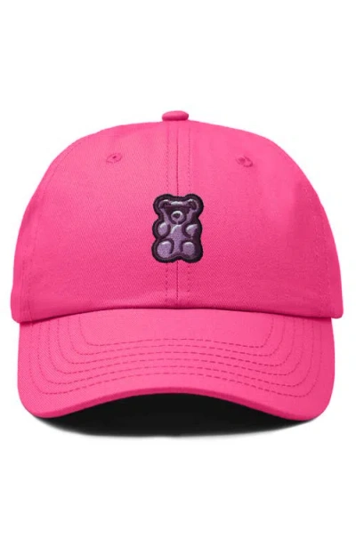 Dalix Purple Gummy Embroidered Cap In Hot Pink
