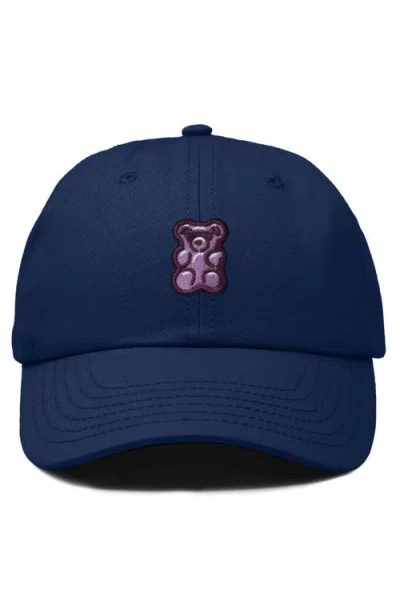 Dalix Purple Gummy Embroidered Cap In Navy Blue