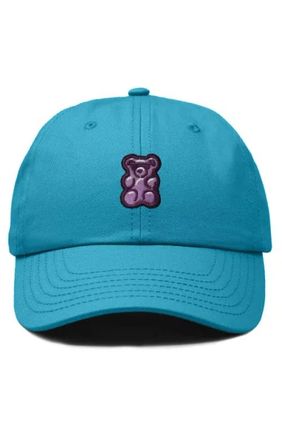 Dalix Purple Gummy Embroidered Cap In Teal