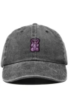 Dalix Purple Gummy Embroidered Cap In Washed Black