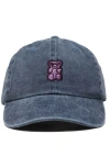 Dalix Purple Gummy Embroidered Cap In Washed Navy Blue