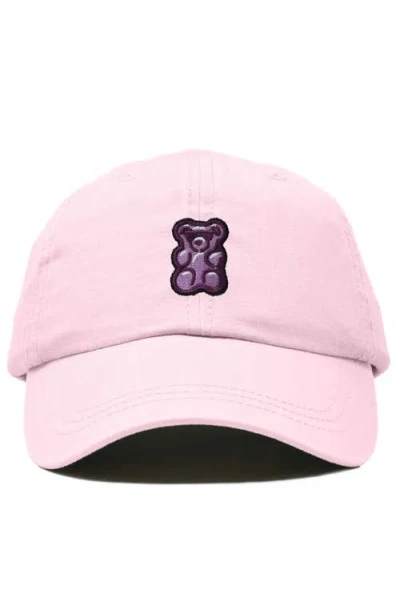 Dalix Purple Gummy Embroidered Cap In Washed Pink