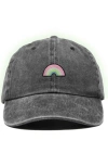 Dalix Rainbow Hat In Washed Black