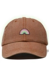 Dalix Rainbow Hat In Washed Orange