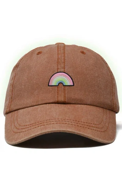Dalix Rainbow Hat In Washed Orange