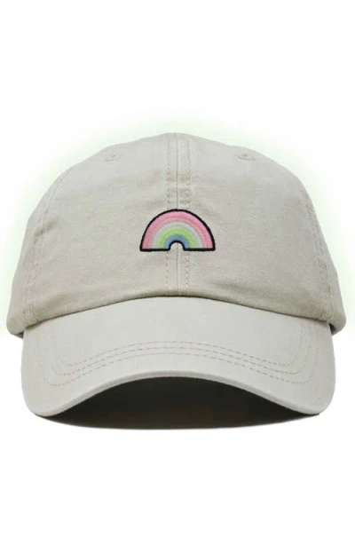 Dalix Rainbow Hat In Washed Stone White