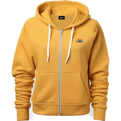 Dalix Rainbow Zip Hoodie In Gold