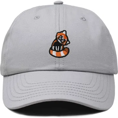 Dalix Red Panda Embroidered Dad Hat In Gray
