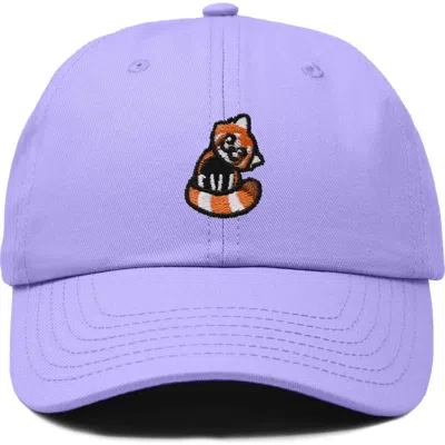 Dalix Red Panda Embroidered Dad Hat In Lavender