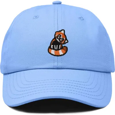 Dalix Red Panda Embroidered Dad Hat In Light Blue