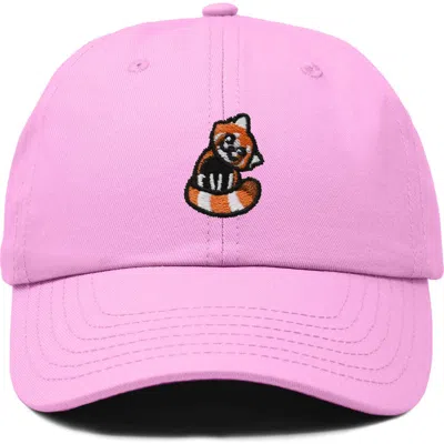 Dalix Red Panda Embroidered Dad Hat In Light Pink