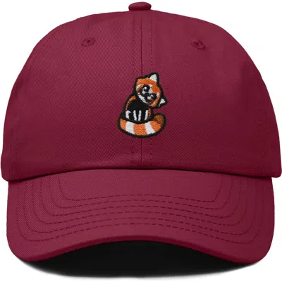 Dalix Red Panda Embroidered Dad Hat In Purple