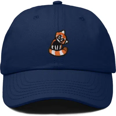Dalix Red Panda Embroidered Dad Hat In Navy Blue