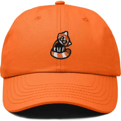 Dalix Red Panda Embroidered Dad Hat In Orange