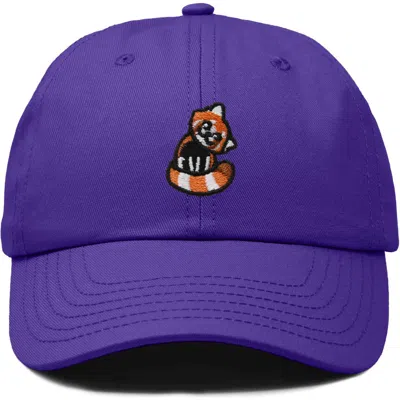 Dalix Red Panda Embroidered Dad Hat In Purple