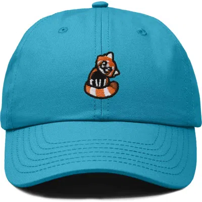 Dalix Red Panda Embroidered Dad Hat In Teal