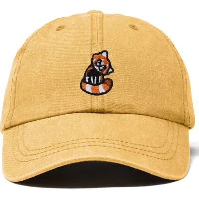 Dalix Red Panda Embroidered Dad Hat In Washed Gold