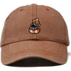 Dalix Red Panda Embroidered Dad Hat In Washed Orange