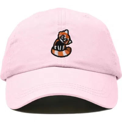 Dalix Red Panda Embroidered Dad Hat In Washed Pink