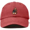 Dalix Red Panda Embroidered Dad Hat In Washed Red