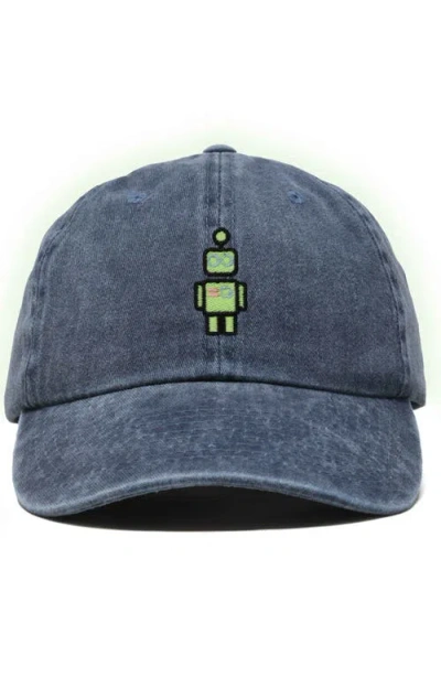 Dalix Robot Hat In Washed Navy Blue
