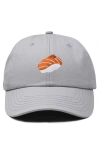 Dalix Salmon Sushi Embroidered Dad Cap In Gray