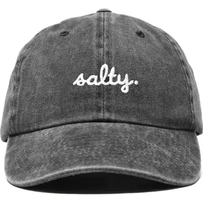 Dalix Salty Embroidered Everyday Hat In Washed Black