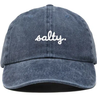 Dalix Salty Embroidered Everyday Hat In Washed Navy Blue