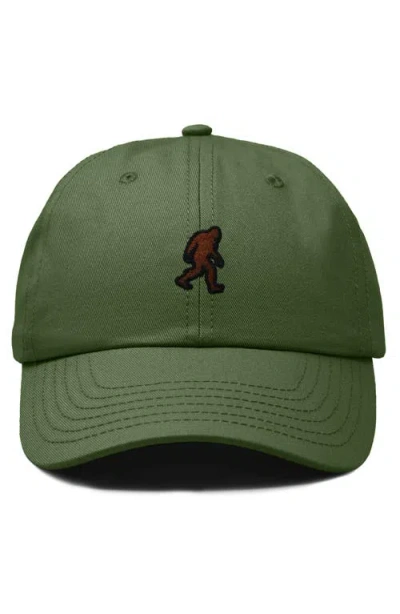 Dalix Sasquatch Embroidered Dad Hat In Olive