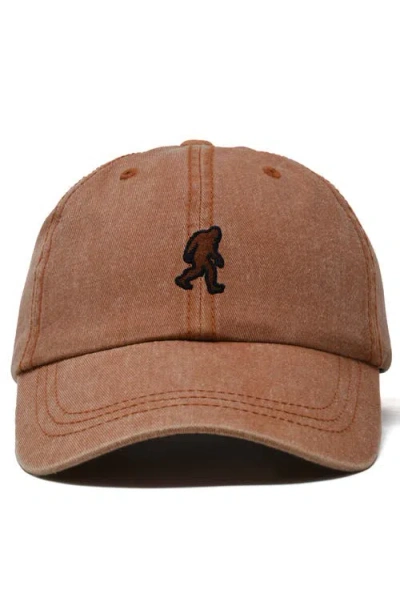 Dalix Sasquatch Embroidered Dad Hat In Washed Orange