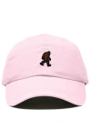 Dalix Sasquatch Embroidered Dad Hat In Washed Pink