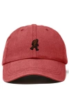 Dalix Sasquatch Embroidered Dad Hat In Washed Red