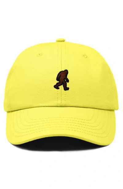 Dalix Sasquatch Embroidered Dad Hat In Yellow