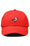 Dalix Seagull Embroidered Everyday Cap In Red