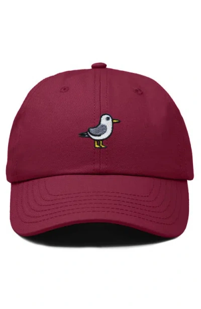 Dalix Seagull Embroidered Everyday Cap In Maroon