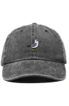 Dalix Seagull Embroidered Everyday Cap In Washed Black
