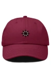 Dalix Ship Wheel Dad Hat In Burgundy