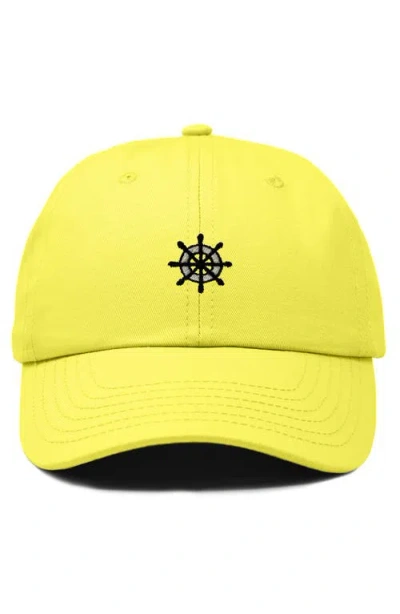 Dalix Ship Wheel Dad Hat In Yellow
