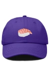Dalix Shrimp Sushi Embroidered Dad Cap In Purple