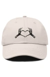 Dalix Skeleton Heart Embroidered Dad Hat In Beige