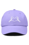 Dalix Skeleton Heart Embroidered Dad Hat In Lavender