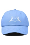 Dalix Skeleton Heart Embroidered Dad Hat In Light Blue
