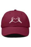 Dalix Skeleton Heart Embroidered Dad Hat In Maroon