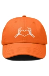 Dalix Skeleton Heart Embroidered Dad Hat In Orange