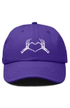 Dalix Skeleton Heart Embroidered Dad Hat In Purple