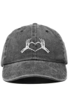 Dalix Skeleton Heart Embroidered Dad Hat In Washed Black