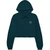 Dalix Smile Face Cropped Hoodie In Atlantic Green