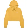 Dalix Smile Face Cropped Hoodie In Heather Mustard