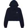 Dalix Smile Face Cropped Hoodie In Navy Blue
