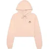 Dalix Smile Face Cropped Hoodie In Peach